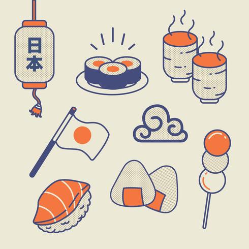 Paquete de vectores de alimentos japoneses