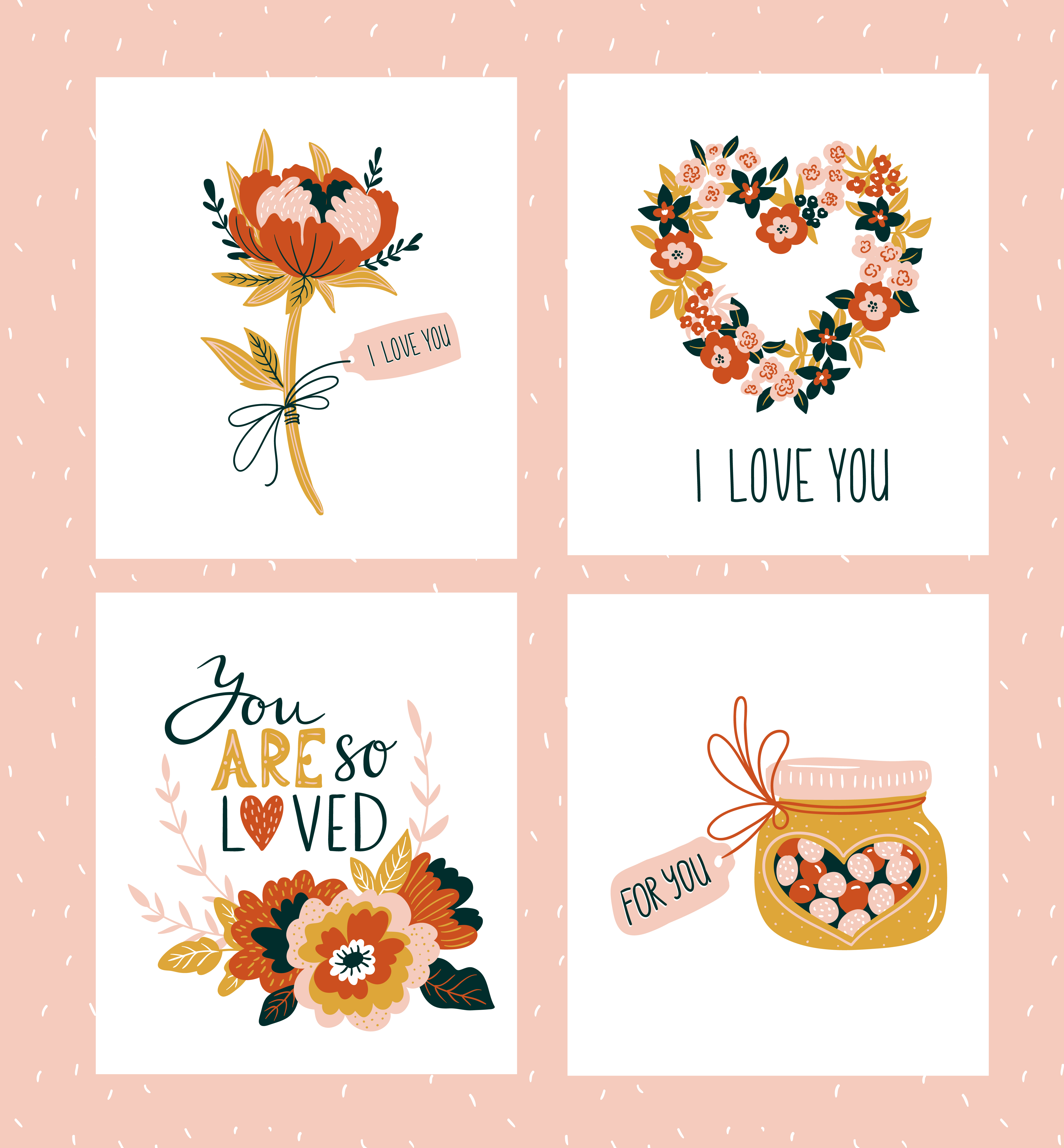 Download Vector illustration. Valentines day greeting cards ...