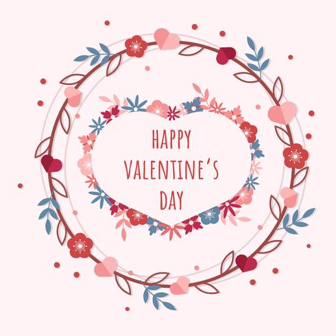 Valentine's Day Floral Frame vector