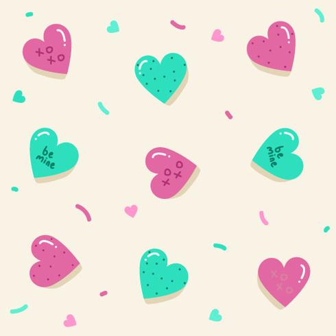 Corazones de dulces de San Valentín Vector