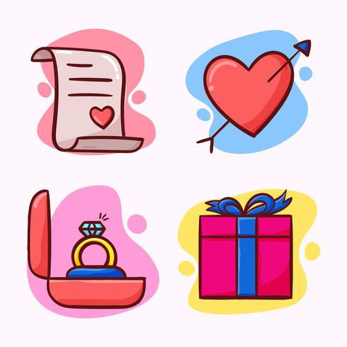 valentines day elements set vector