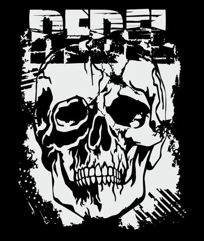 grunge skull coat of arms vector