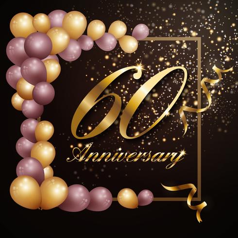 60 year anniversary celebration background banner design with lu vector