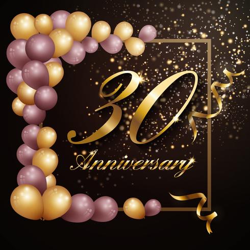 30 year anniversary celebration background banner design with lu vector