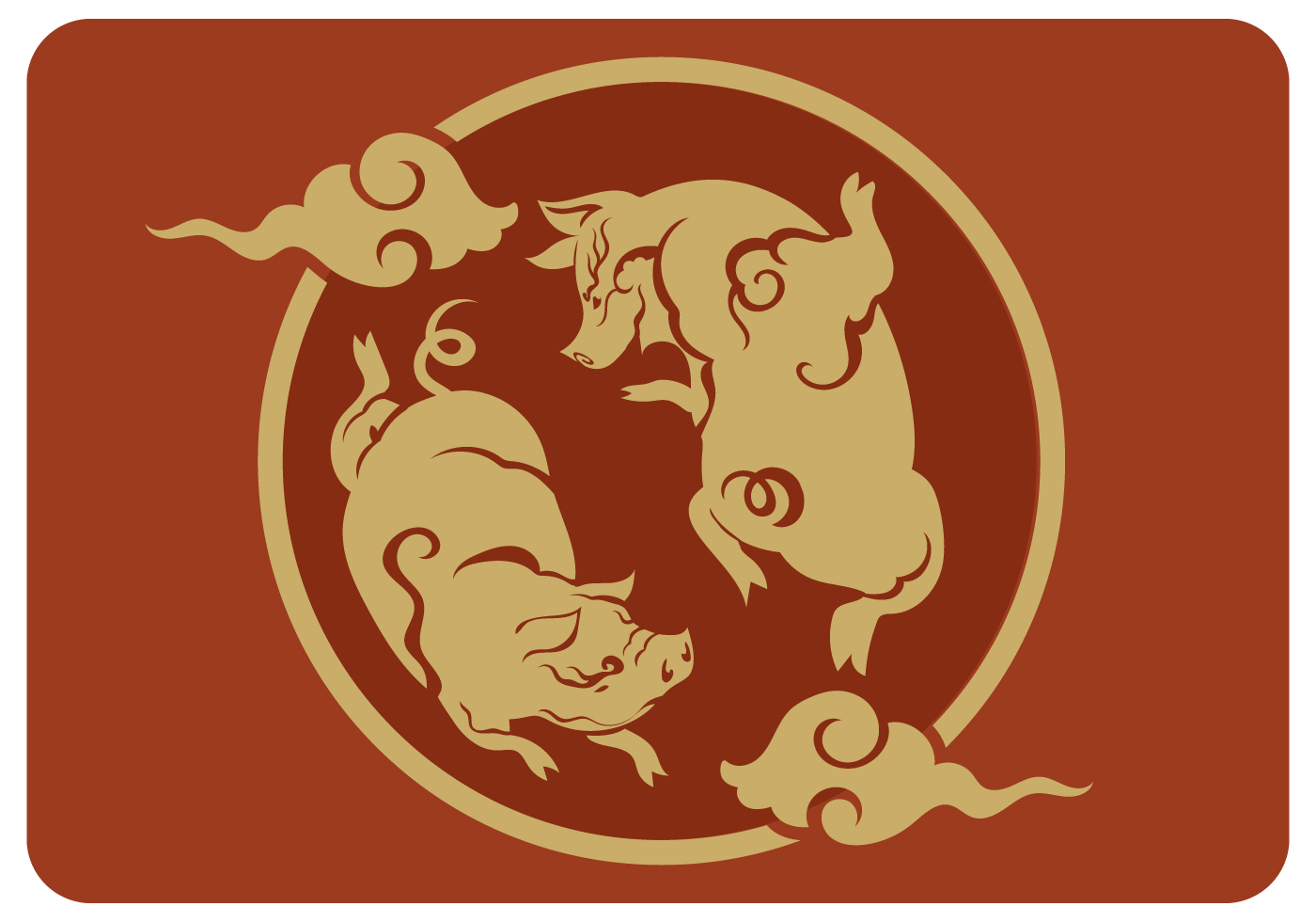 Twin Pig Chinese New Year Vector 272871 Vector Art at Vecteezy
