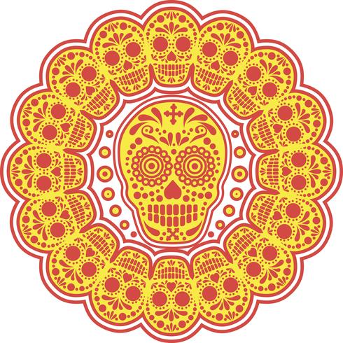 calavera de azúcar mexicana vector