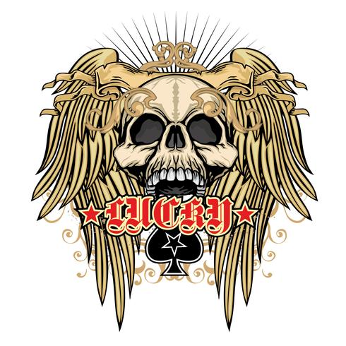 grunge skull coat of arms vector