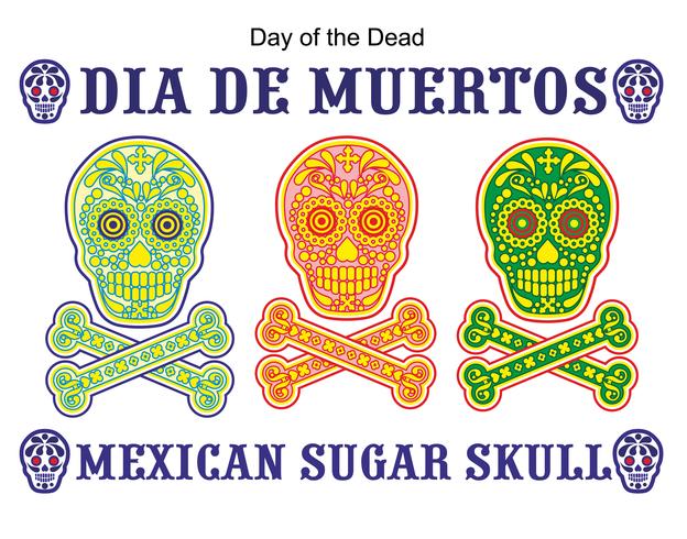 calavera de azúcar mexicana vector