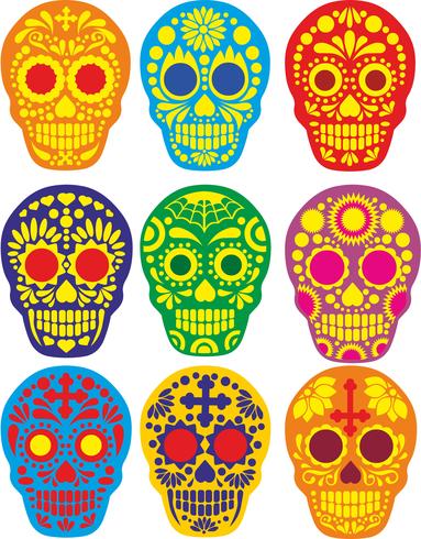 calavera de azúcar mexicana vector