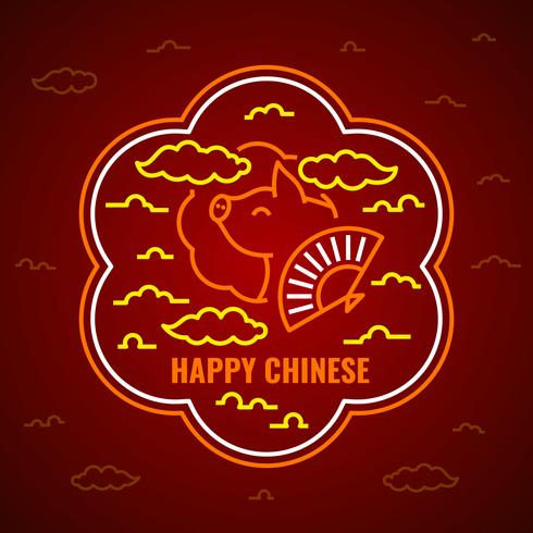 chinese new year pig vector