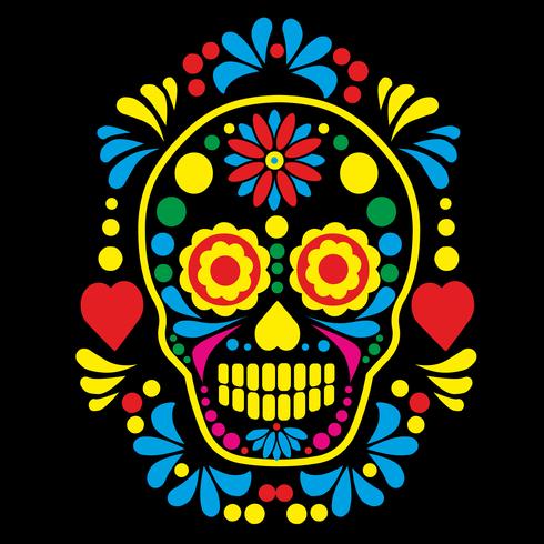 calavera de azúcar mexicana vector