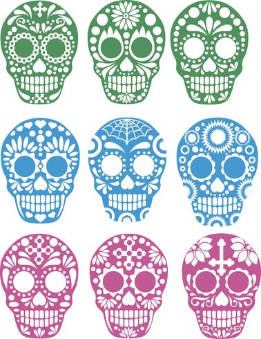 calavera de azúcar mexicana vector