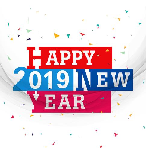 Celebration 2019 colorful happy new year background vector