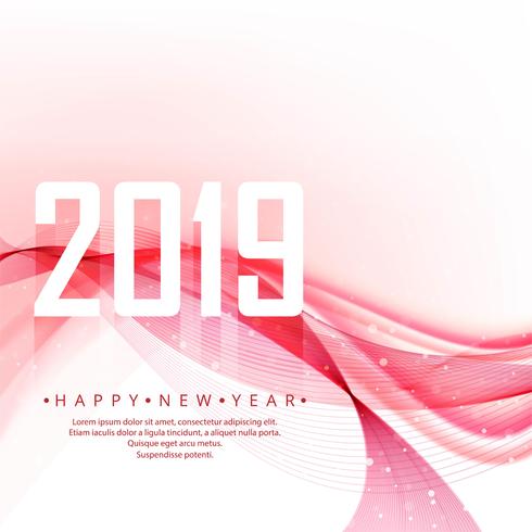 Celebración 2019 colorido feliz año nuevo fondo vector