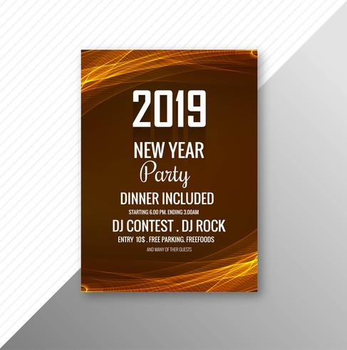 Beautiful 2019 flyer celebration party template design vector