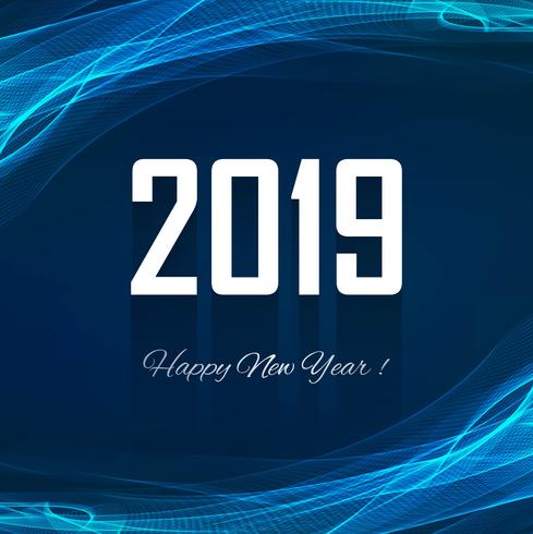 Happy new year 2019 colorful celebration background vector