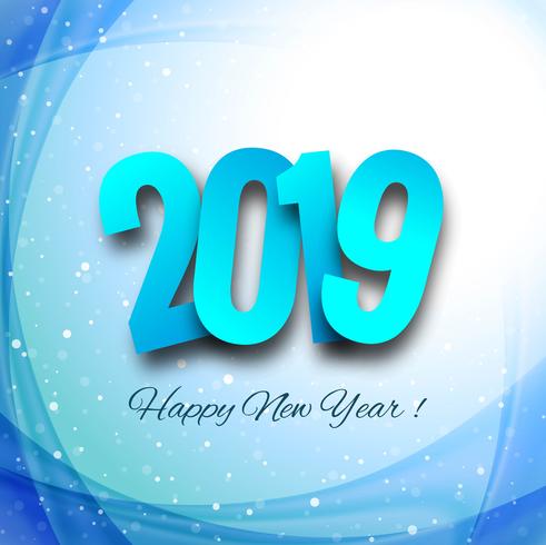 Celebración 2019 colorido feliz año nuevo fondo vector