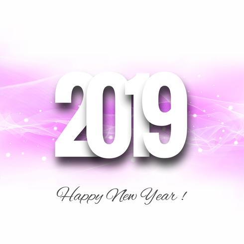 Beautiful Happy New Year 2019 text background vector