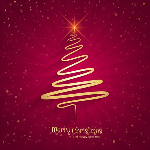 Merry christmas minimal line tree background vector