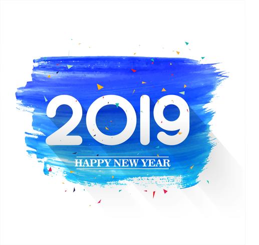 Beautiful Happy New Year 2019 text background vector