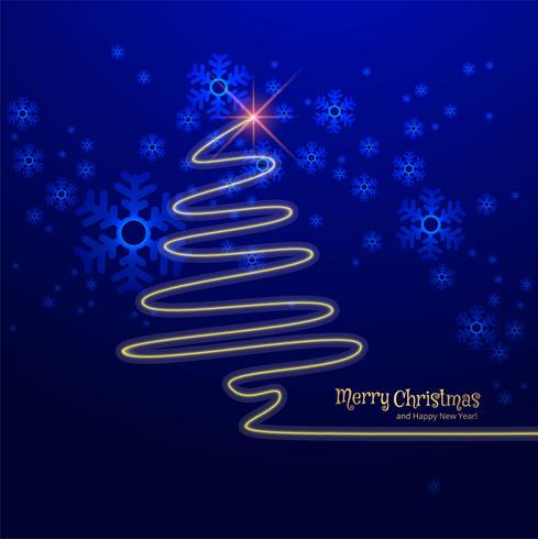 Merry christmas minimal line tree background vector