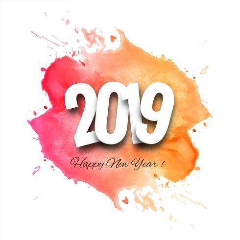 Celebración 2019 colorido feliz año nuevo fondo vector