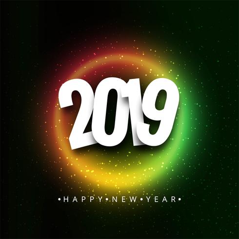 Celebración 2019 colorido feliz año nuevo fondo vector