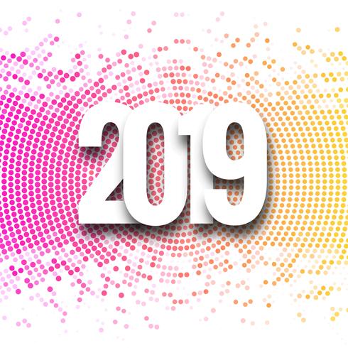 2019 Happy New Year background creative design vector