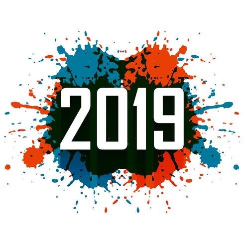 2019 Happy New Year background creative design vector