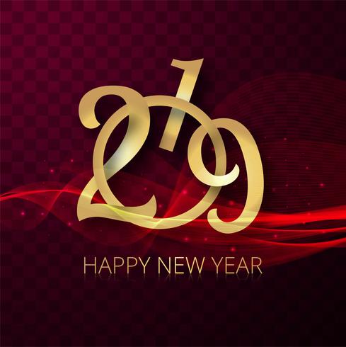 Happy New Year 2019 card celebration colorful background vector