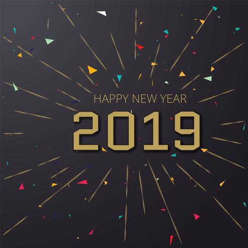 Celebración 2019 colorido feliz año nuevo fondo vector