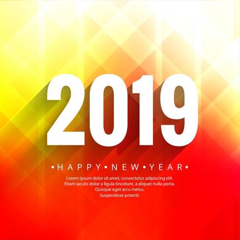 Celebración 2019 colorido feliz año nuevo fondo vector