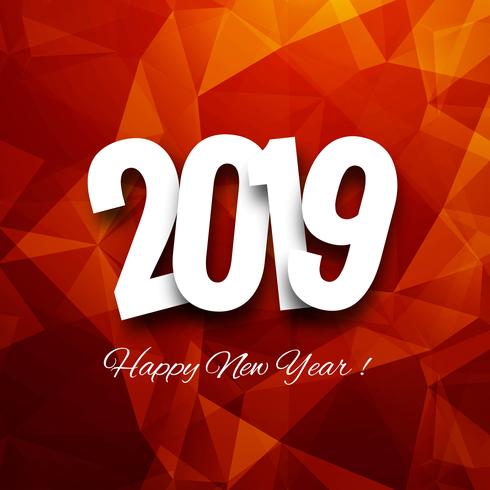 Beautiful Happy New Year 2019 text background vector