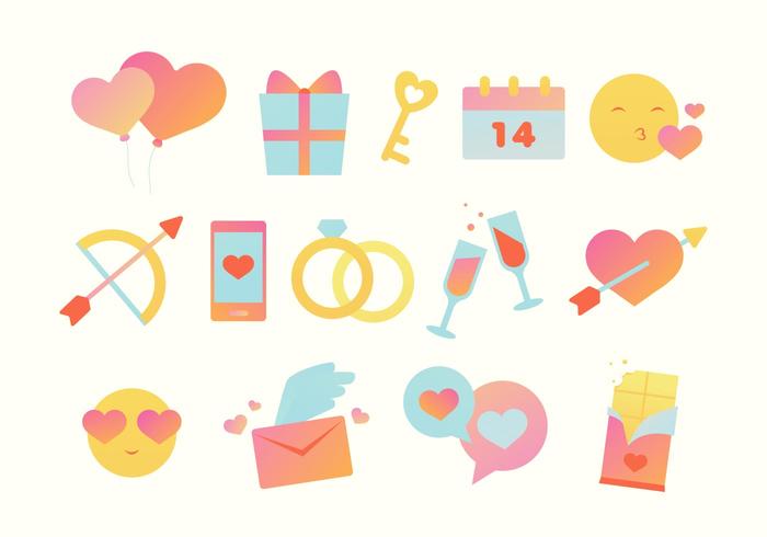 Valentines Day Elements Set vector