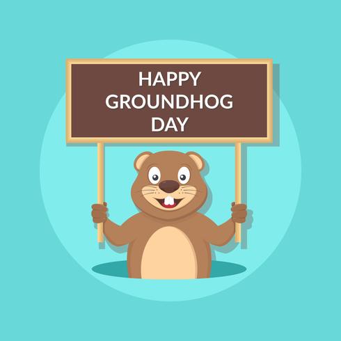 Groundhog Day Vector Illustration