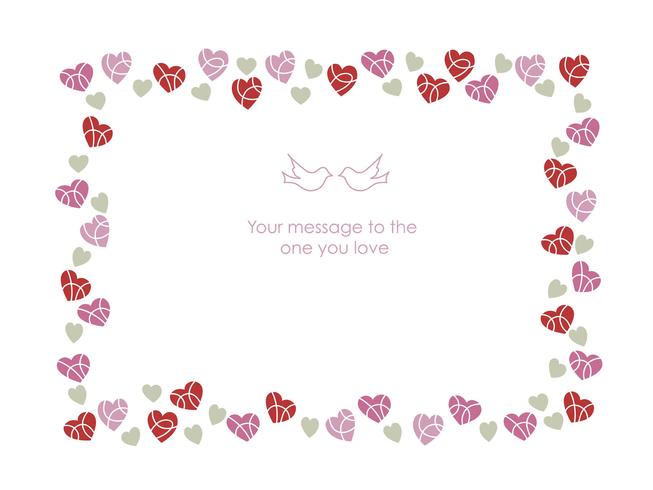 Rectangular frame for Valentine’s Day, etc. vector