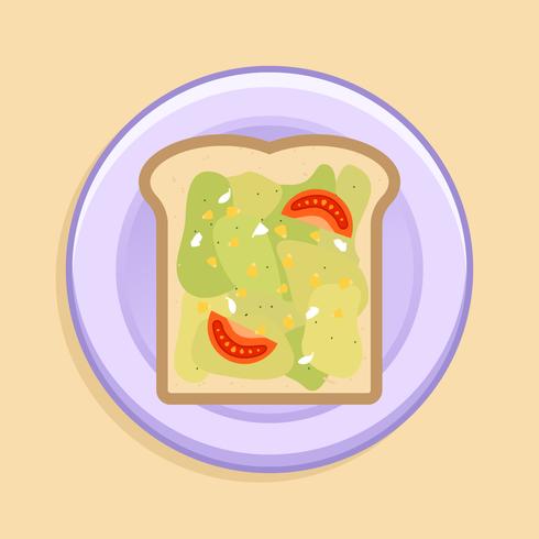 Avocado Toast on plate vector