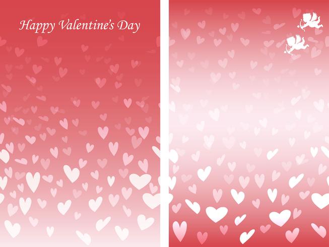 Set of two Valentine’s Day seamless background patterns. vector