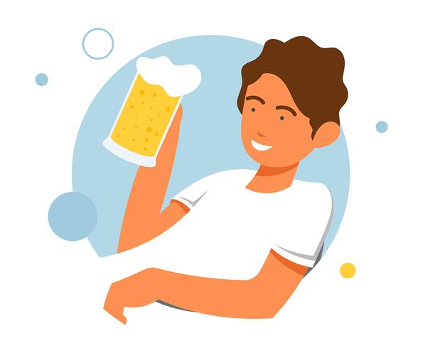 Chicos bebiendo cerveza ilustración vector