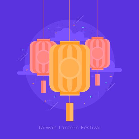 Taiwan Lantern Festival Vector Illustration