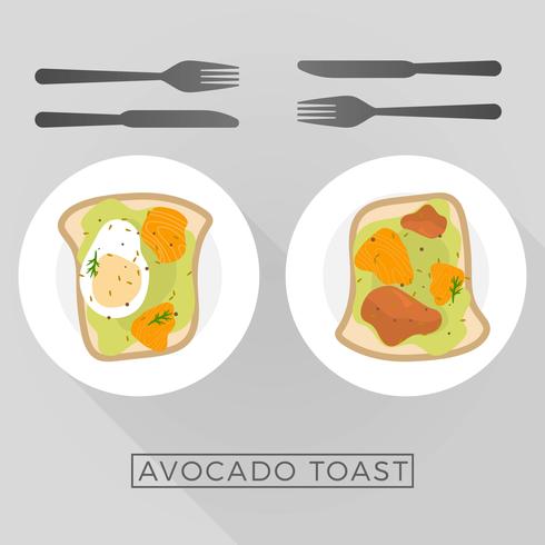 Ilustración de vector de menú de desayuno saludable plana