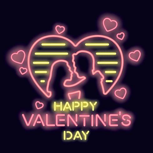 Neon Valentine Day vector
