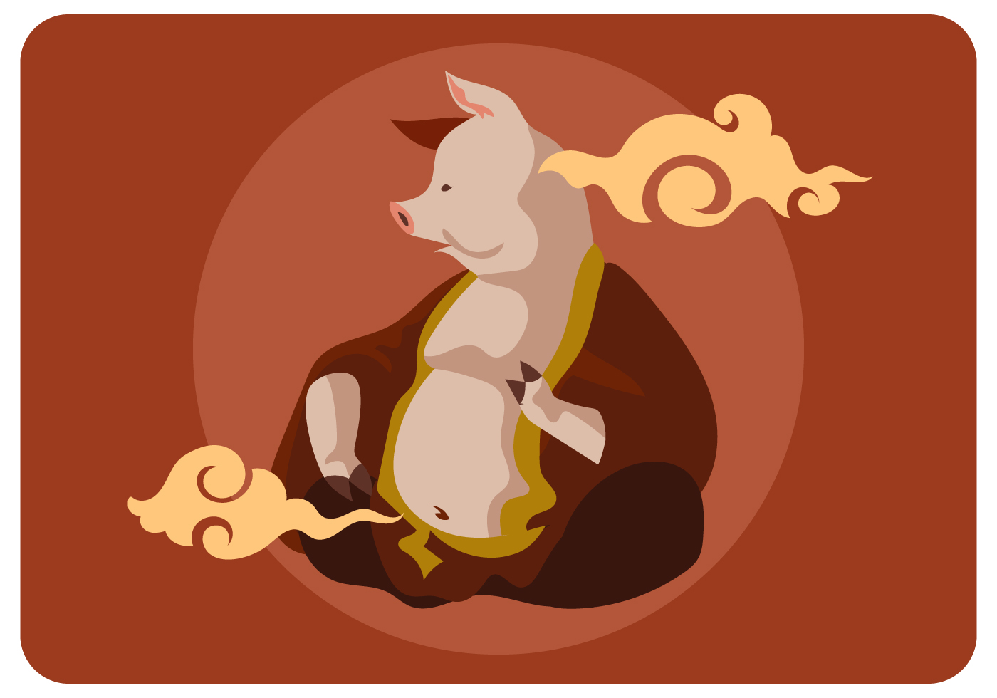 Chinesse Pig God Mythology Vector 273218 Vector Art at Vecteezy