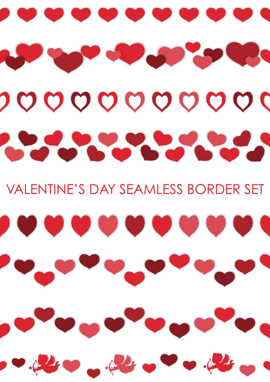 Set of Valentine's Day seamless borders. - Download Free ...