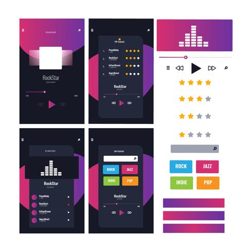 cartas ui kit vector