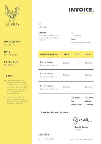 Business Invoice Template Design vector