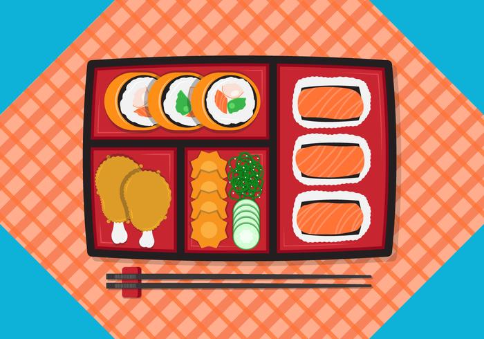 Ilustración de vector de caja bento