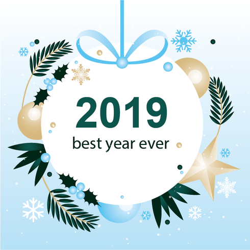 Vector New Year Greeting Card Design