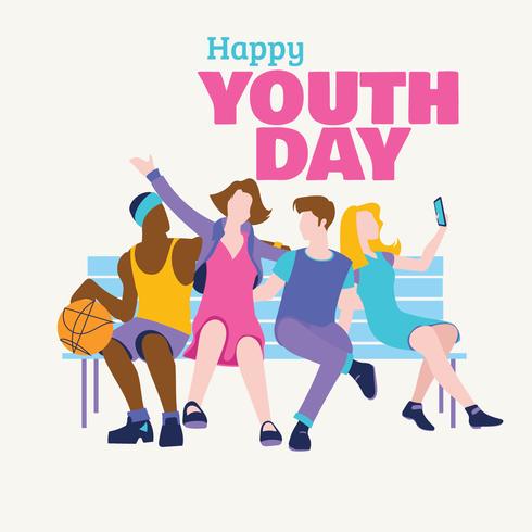 The concept of friendship day, International Youth Day vector