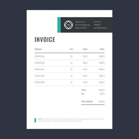 Dark Invoice Template vector